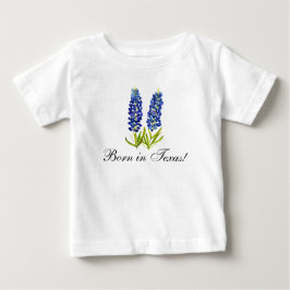 Camiseta De Bebé Bluebonnets acuarela Floral Boy Baby