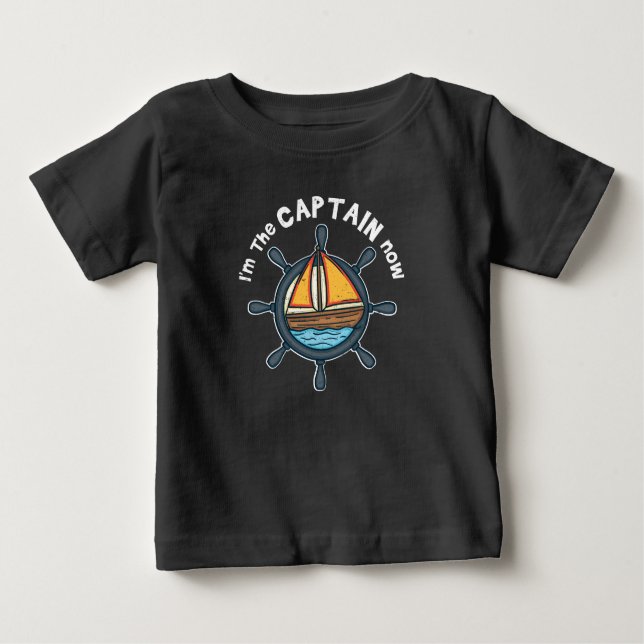 Camiseta De Bebé Boating - Soy el capitán ahora (Anverso)