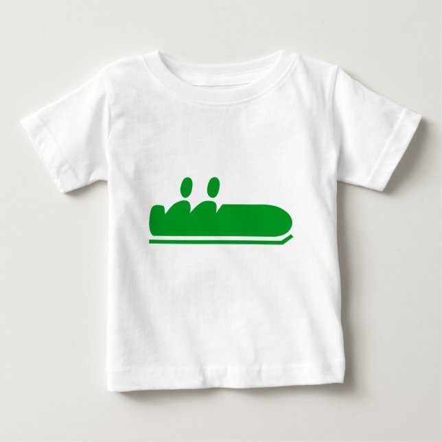 Camiseta De Bebé Bobsled - Verde de hierba (Anverso)