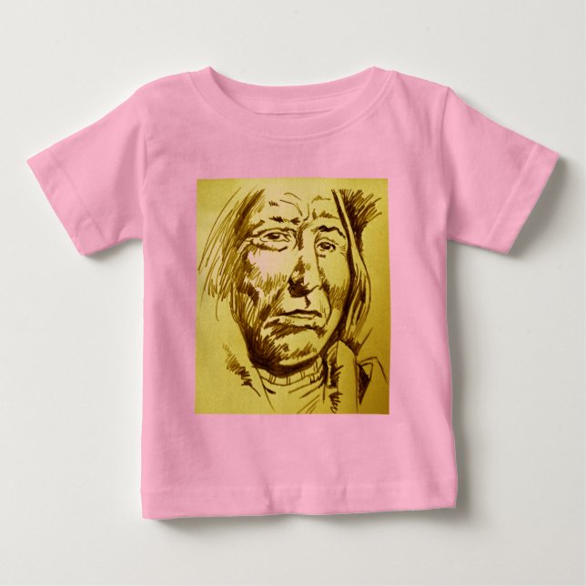 Camiseta De Bebé Boceto a lápiz del jefe indio (Anverso)