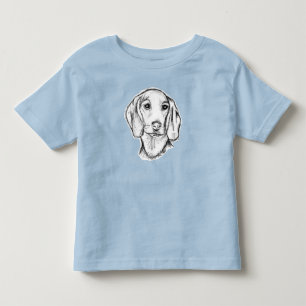 Camiseta De Bebé boceto de perro salchicha dibujado a mano en negro