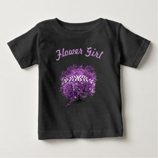 Camiseta De Bebé Boda de árbol de hojas de corazón púrpura radiante