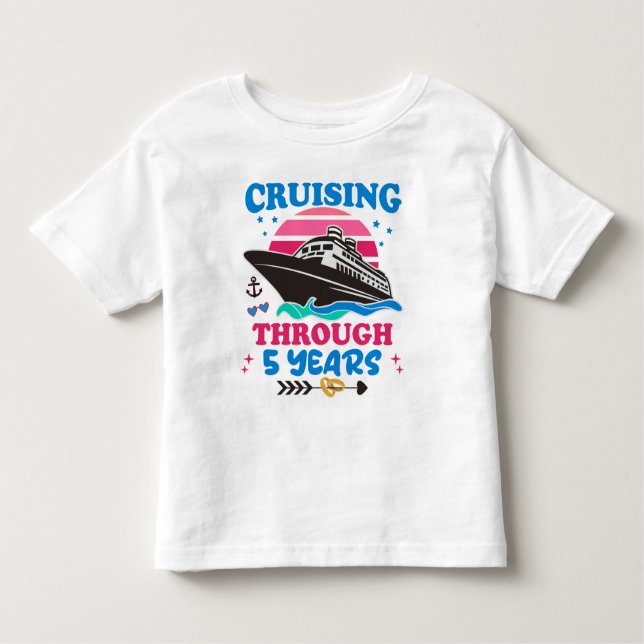 Camiseta De Bebé Boda de crucero a través de 5 años (Anverso)