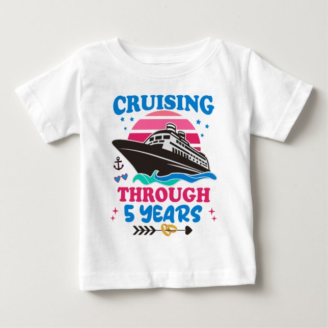 Camiseta De Bebé Boda de crucero a través de 5 años (Anverso)