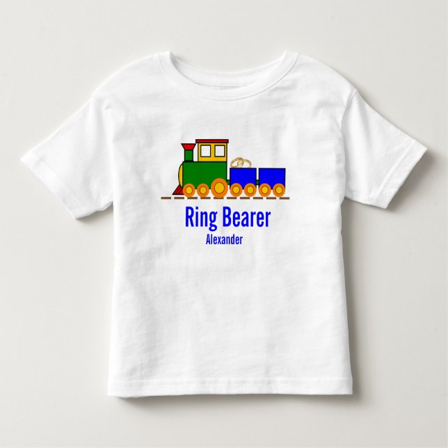 Camiseta De Bebé Boda de tren de niño con nombre de portador de ani (Anverso)