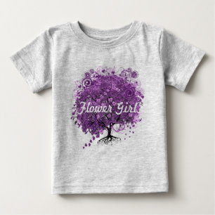 Camiseta De Bebé Boda del árbol de hoja de corazón púrpura del bosq