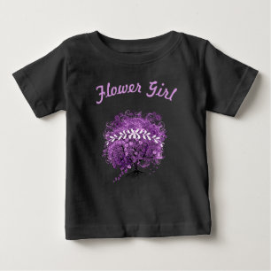 Camiseta De Bebé Boda del árbol de hoja de corazón púrpura radiante