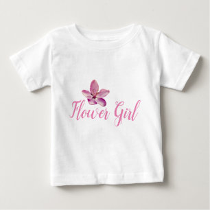 Camiseta De Bebé Boda Flor Chica Flores Rosa Ruffle Tee