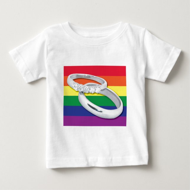 Camiseta De Bebé Boda lesbiana gay (Anverso)