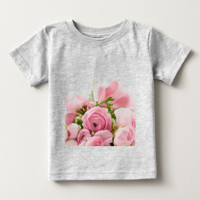Camiseta De Bebé Boda romántico Amor Flor rosa suave Bouquet (Anverso)