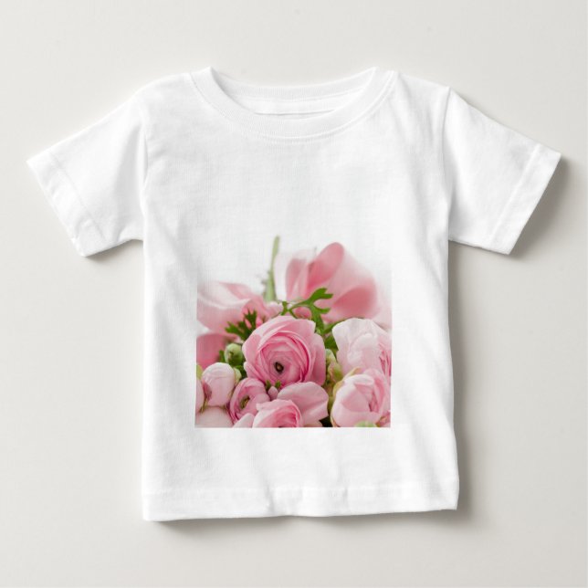 Camiseta De Bebé Boda romántico Amor Flor rosa suave Bouquet (Anverso)