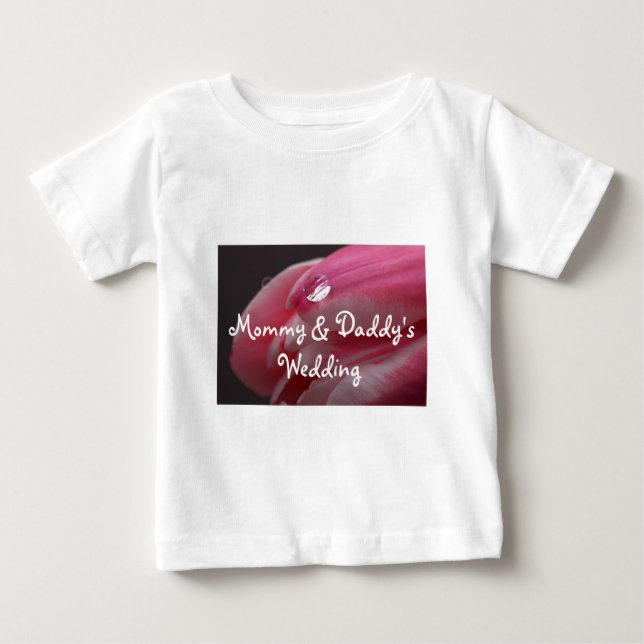Camiseta De Bebé Boda Rosa Raindrop (Anverso)