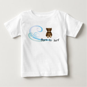 Camiseta De Bebé Body blanco bebé “Born to surf”, olas y nouno