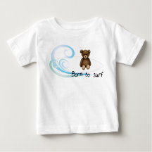 Body blanco bebé “Born to surf”, olas y nounours