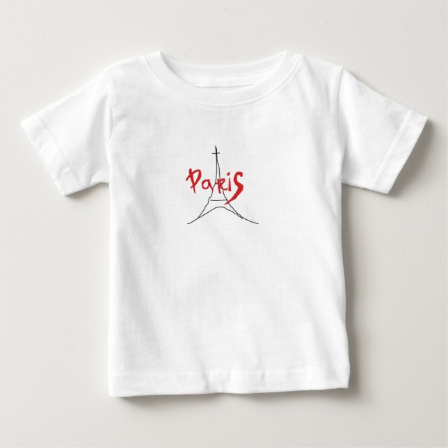 Camiseta De Bebé Body de bebé con falda rojo París con estilo (Anverso)