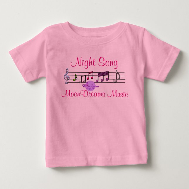 Camiseta De Bebé Body de Bebé con Tutú Rosa Canción Nocturna (Anverso)