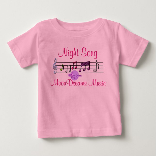 Camiseta De Bebé Body de bebé con tutú rosa Night Song (Anverso)