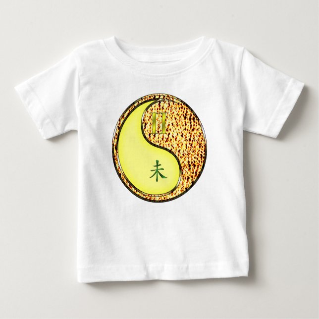 Camiseta De Bebé Body de bebé Gemini y Cabra de Fuego (Anverso)