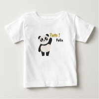 Body de bebé panda personalizado para el gemelo 1