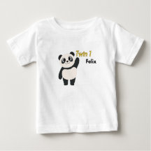 Body de bebé panda personalizado para el gemelo 1
