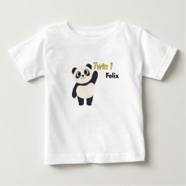 Camiseta De Bebé Body de bebé panda personalizado para el gemelo 1