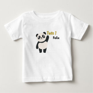 Camiseta De Bebé Body de bebé panda personalizado para el gemelo 1