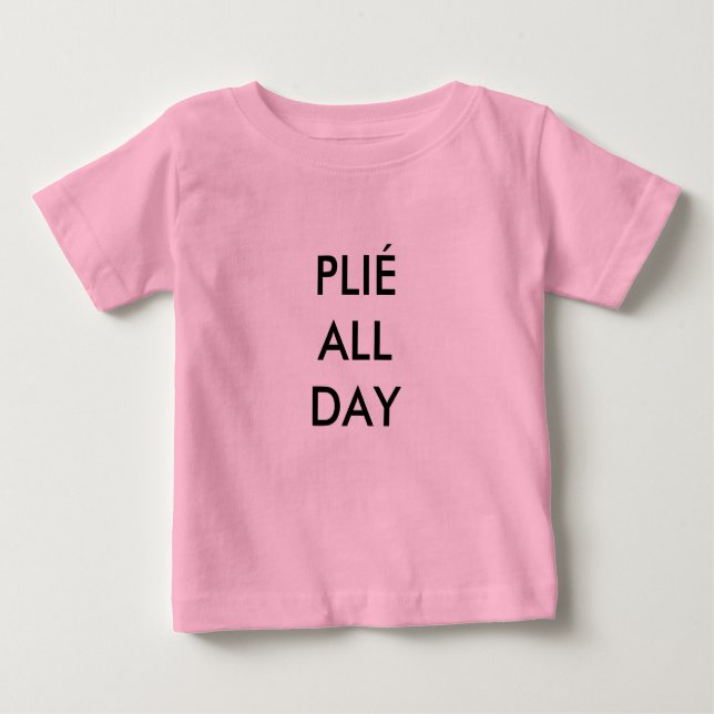Camiseta De Bebé Body de bebé rosa Plié All Day (Anverso)
