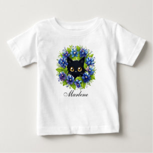 Camiseta De Bebé Body de niña con diseño de gato lindo de bluebonne