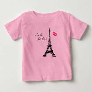 Camiseta De Bebé Body de Paris con Tutú que Brilla