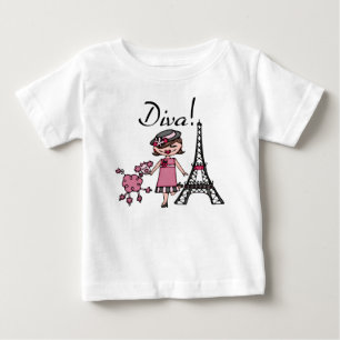 Camiseta De Bebé Bodysuit Baby Tutú Diva Pelo Castaño