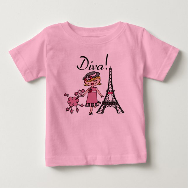 Camiseta De Bebé Bodysuit Baby Tutu Diva Pelo Rubio (Anverso)