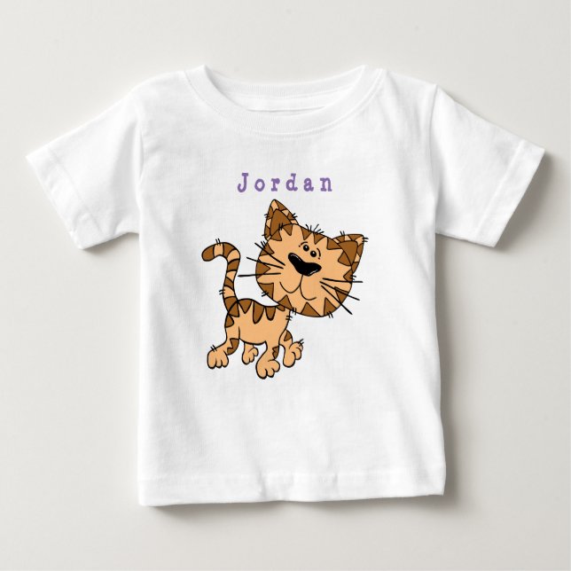 Camiseta De Bebé bodysuit divertido , gato 01 . traje de bebé (Anverso)