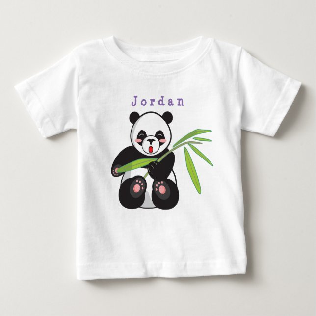 Camiseta De Bebé bodysuit divertido , panda 03 . traje de bebé (Anverso)