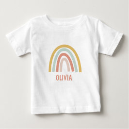 Camiseta De Bebé Boho Arcoíris Niños Personalizado