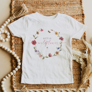 Camiseta De Bebé Boho Butterfly Wildflower Niña Cumpleaños Primero