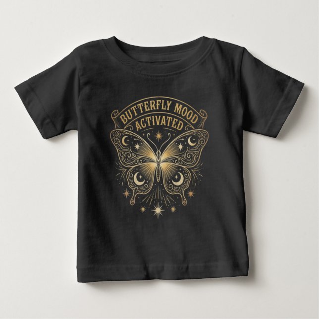 Camiseta De Bebé Boho Celestial Butterfly“Butterfly Mood Activated” (Anverso)