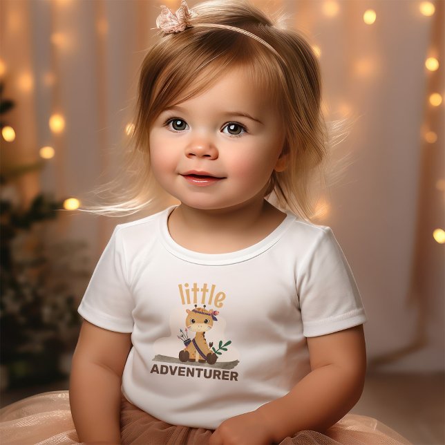 Camiseta De Bebé Boho Chic Jirafa Cita Pequeño Aventurero (Subido por el creador)