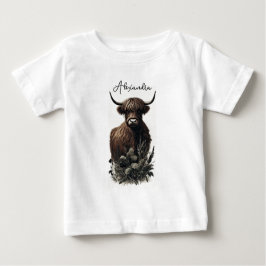 Camiseta De Bebé Boho Highland Cow