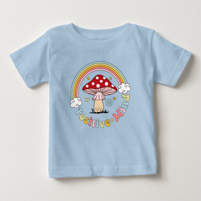 Camiseta De Bebé Boho hippie retro positivo para hongos (Anverso)