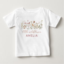 Camiseta De Bebé Boho Little Wildflower Primer bebé cumpleaños