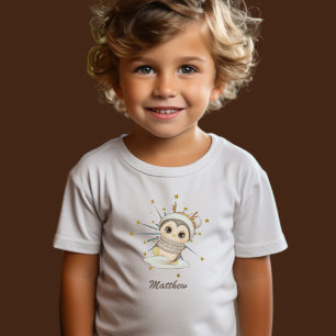 Camiseta De Bebé Boho Pingüino De Invierno Con Estrellas Y Nombre