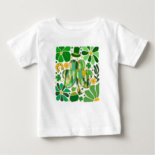 Camiseta De Bebé Boho Purpurina Floral St Patrick Day Shamrock