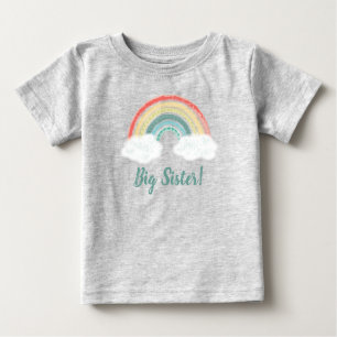 Camiseta De Bebé Boho Rainbow Baby Dusche Big Sister