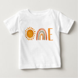Camiseta De Bebé Boho único color de agua primer cumpleaños