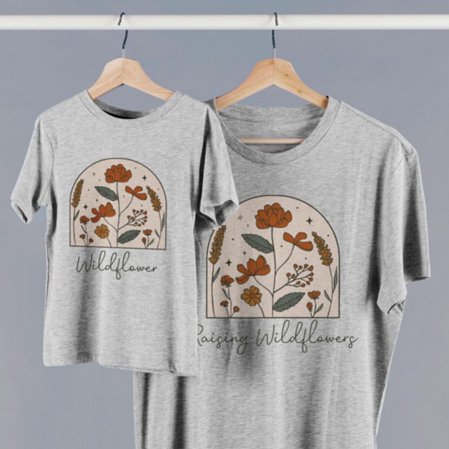 Camiseta De Bebé Boho Wildflower Madre hija de T-Shirt (Subido por el creador)