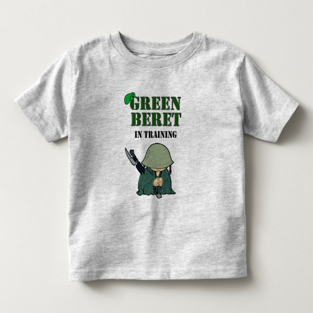 Camiseta De Bebé Boina verde en el entrenamiento (Anverso)