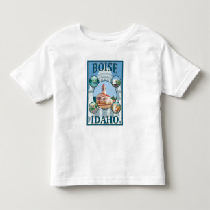 Camiseta De Bebé Boise, poster del viaje de IdahoScenic