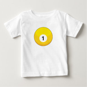 Camiseta De Bebé Bola amarilla Billiard Número Uno