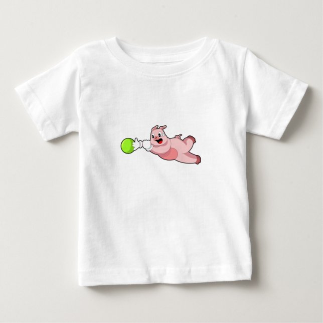 Camiseta De Bebé Bola de bolos de cerdo (Anverso)
