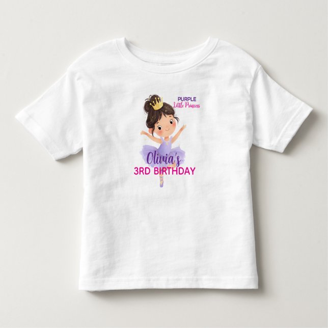 Camiseta De Bebé Bola de Princesa Pequeña Púrpura  (Anverso)